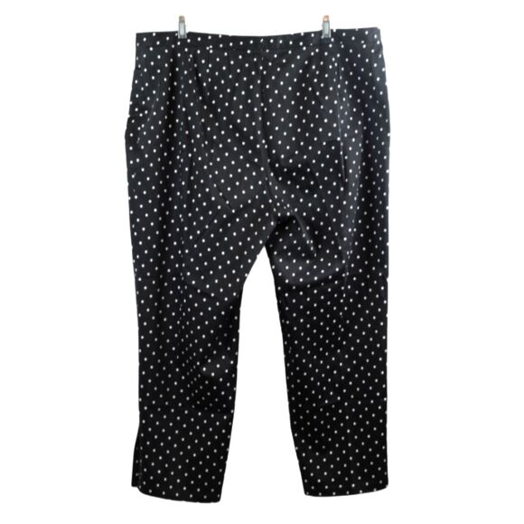 Real Clothing Black White Polka Dot Women's Pants Front Pockets Zip 20 058 - Picture 3 of 4